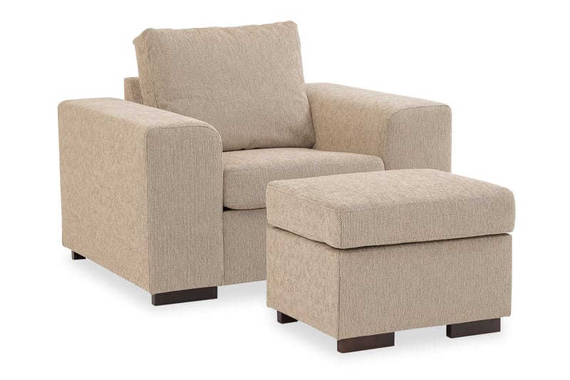 Sofagruppe Connect Lenstol+Fotskammel 70 cm - Beige - Møbler - Stoler - Lenestoler