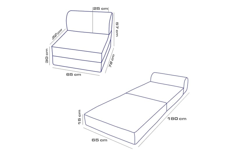 Sovesofa Lenestol Magia - Antrasitt - Møbler - Stoler - Lenestoler - Sengestol