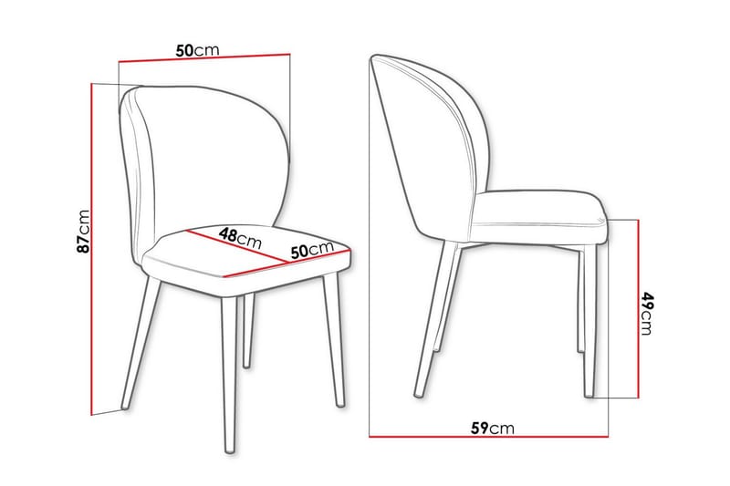 Spisestol Glenarm - Beige/Svart - Møbler - Stoler - Spisestuestoler & kjøkkenstoler