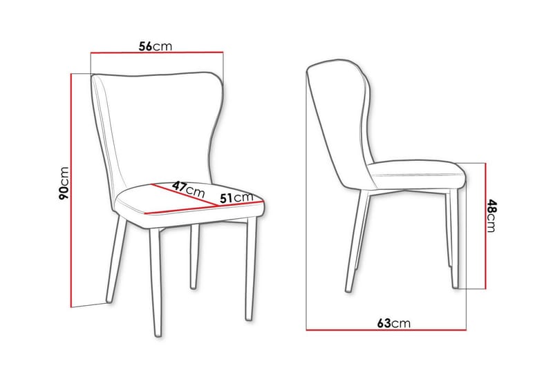 Spisestol Glenarm - Beige/Svart - Møbler - Stoler - Spisestuestoler & kjøkkenstoler