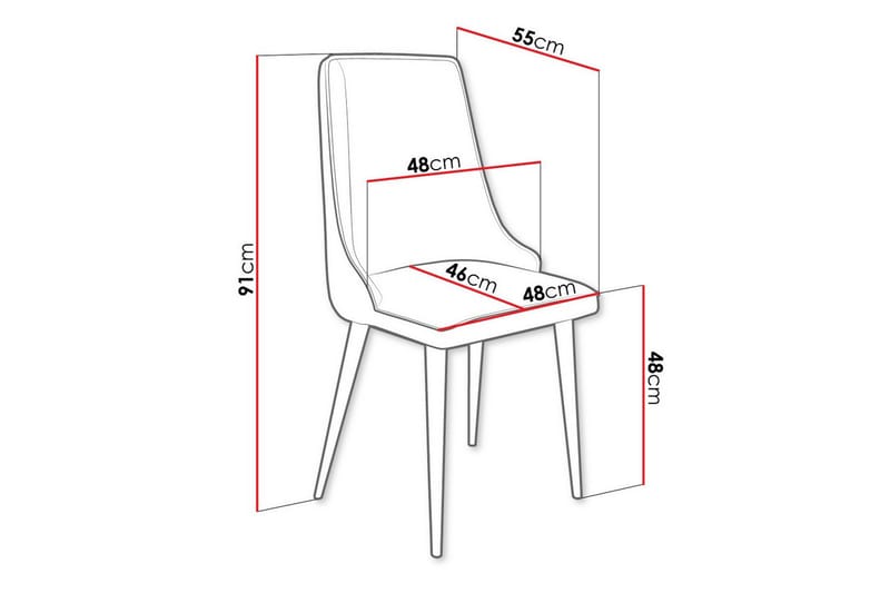 Spisestol Glenarm - Beige/Svart - Møbler - Stoler - Spisestuestoler & kjøkkenstoler