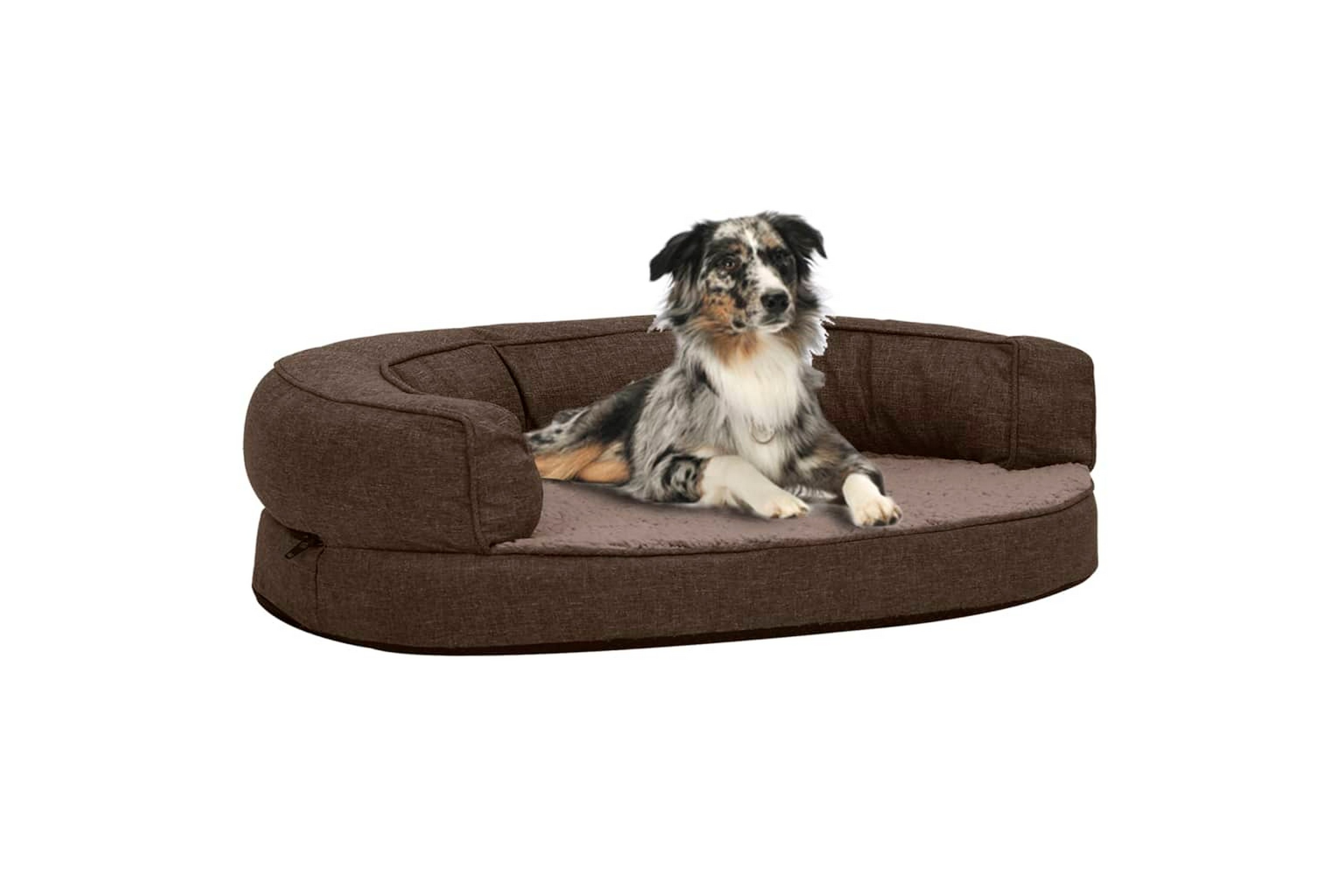 Be Basic Ergonomisk Hundeseng Med Linutseende Og Fleece 75x53 Cm Brun ...