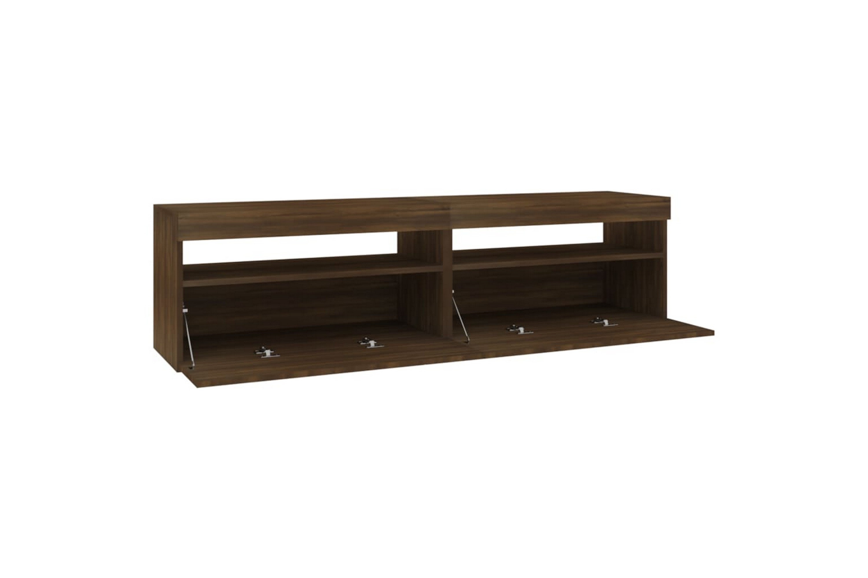 TV-benk med LED-lys 2 stk brun eik 75x35x40 cm - Brun