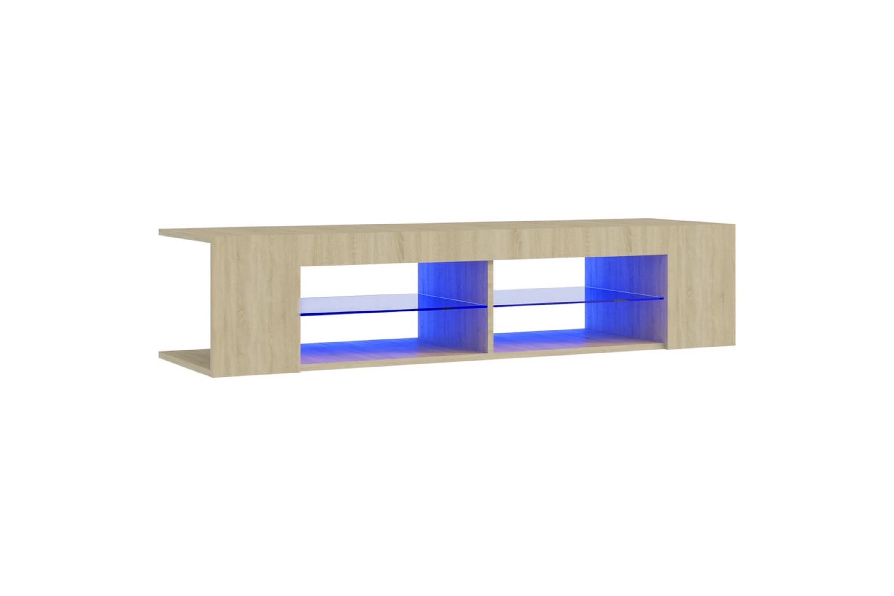 Be Basic TV-benk med LED-lys sonoma eik 135x39x30 cm - Brun