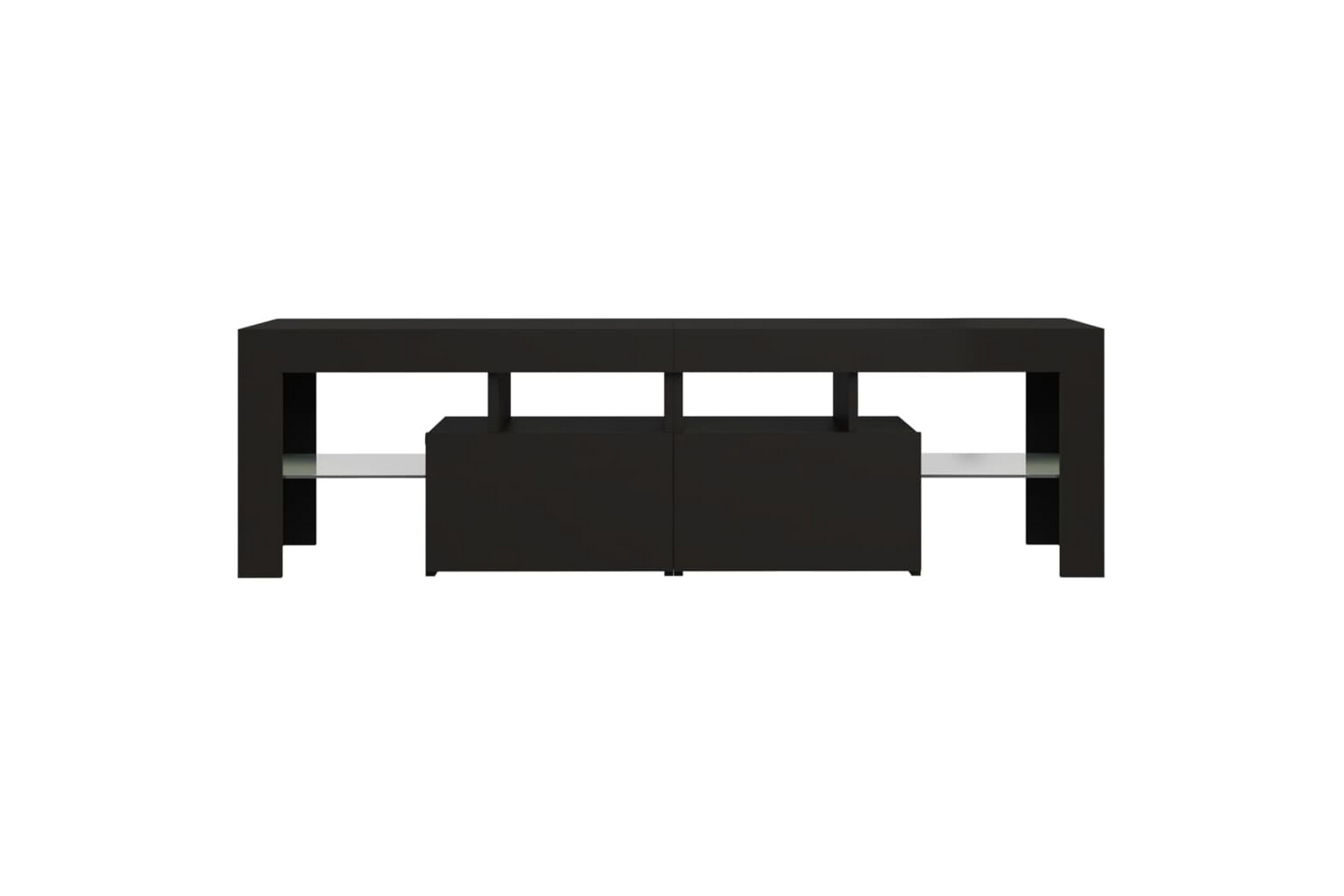 Be Basic TV-benk med LED-lys svart 140x35x40 cm - Svart