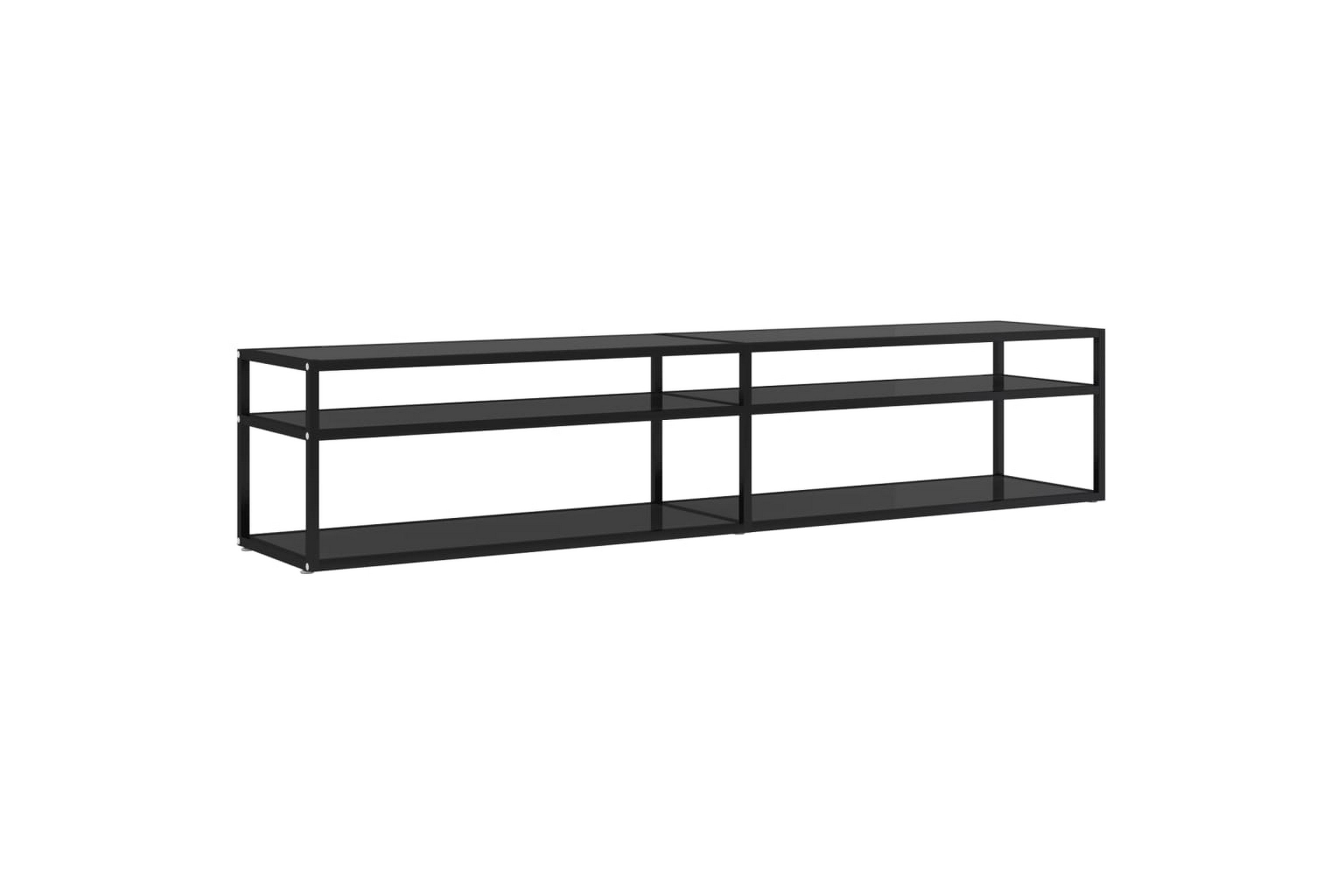 Be Basic TV-benk svart 200x40x40,5 cm herdet glass - Svart