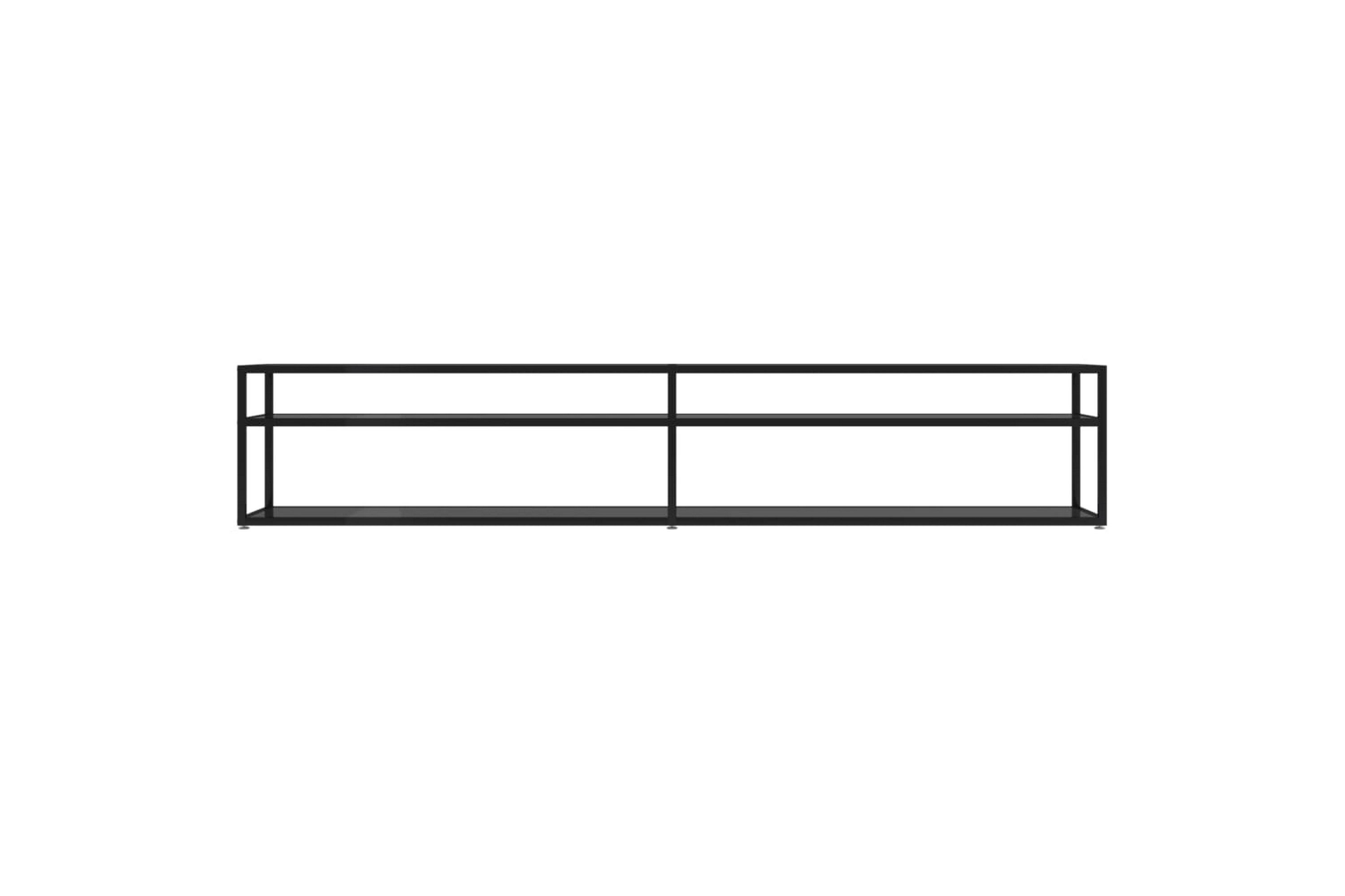 Be Basic TV-benk svart 220x40x40,5 cm herdet glass - Svart