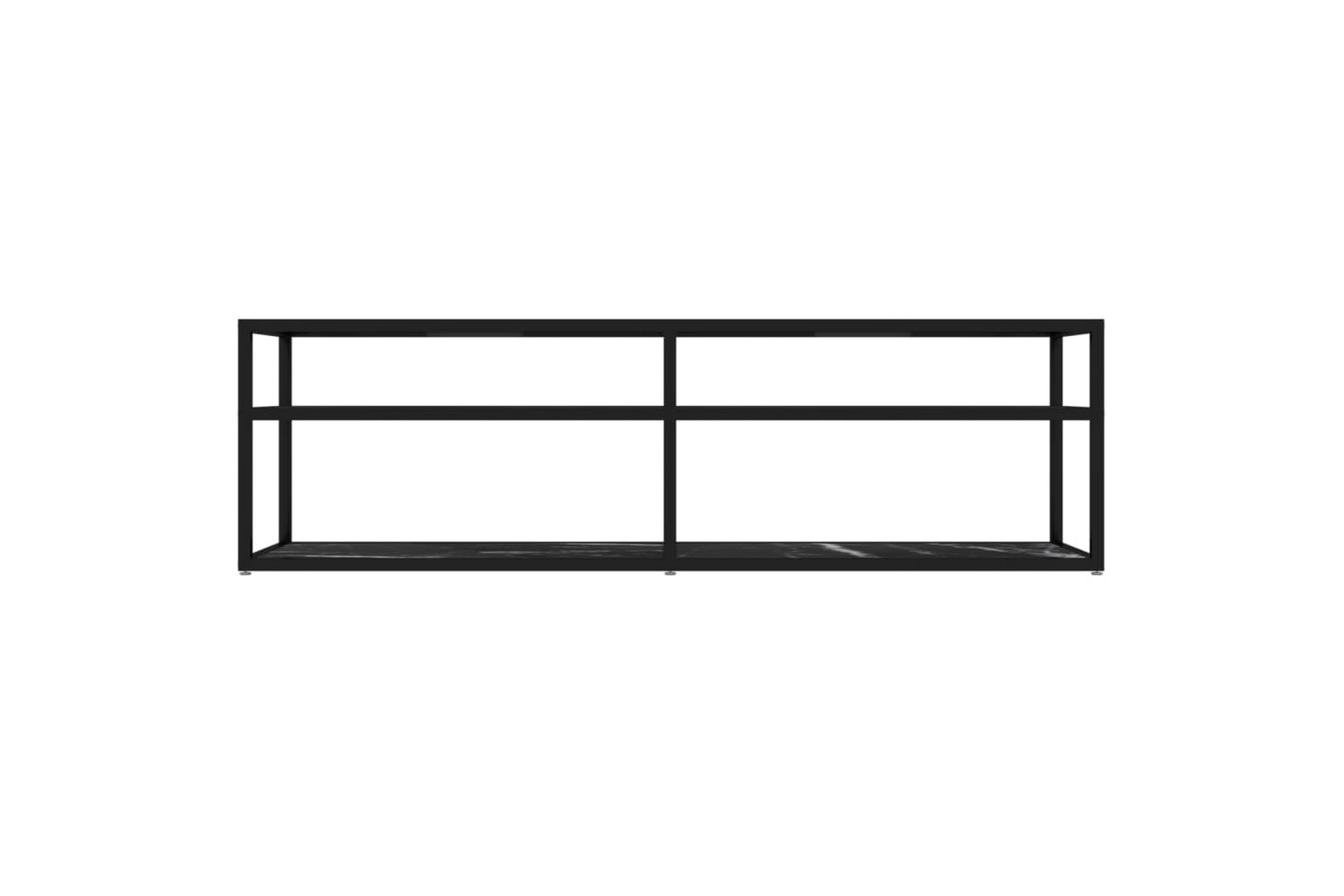 Be Basic TV-benk svart marmor 160x40x40,5 cm herdet glass - Svart