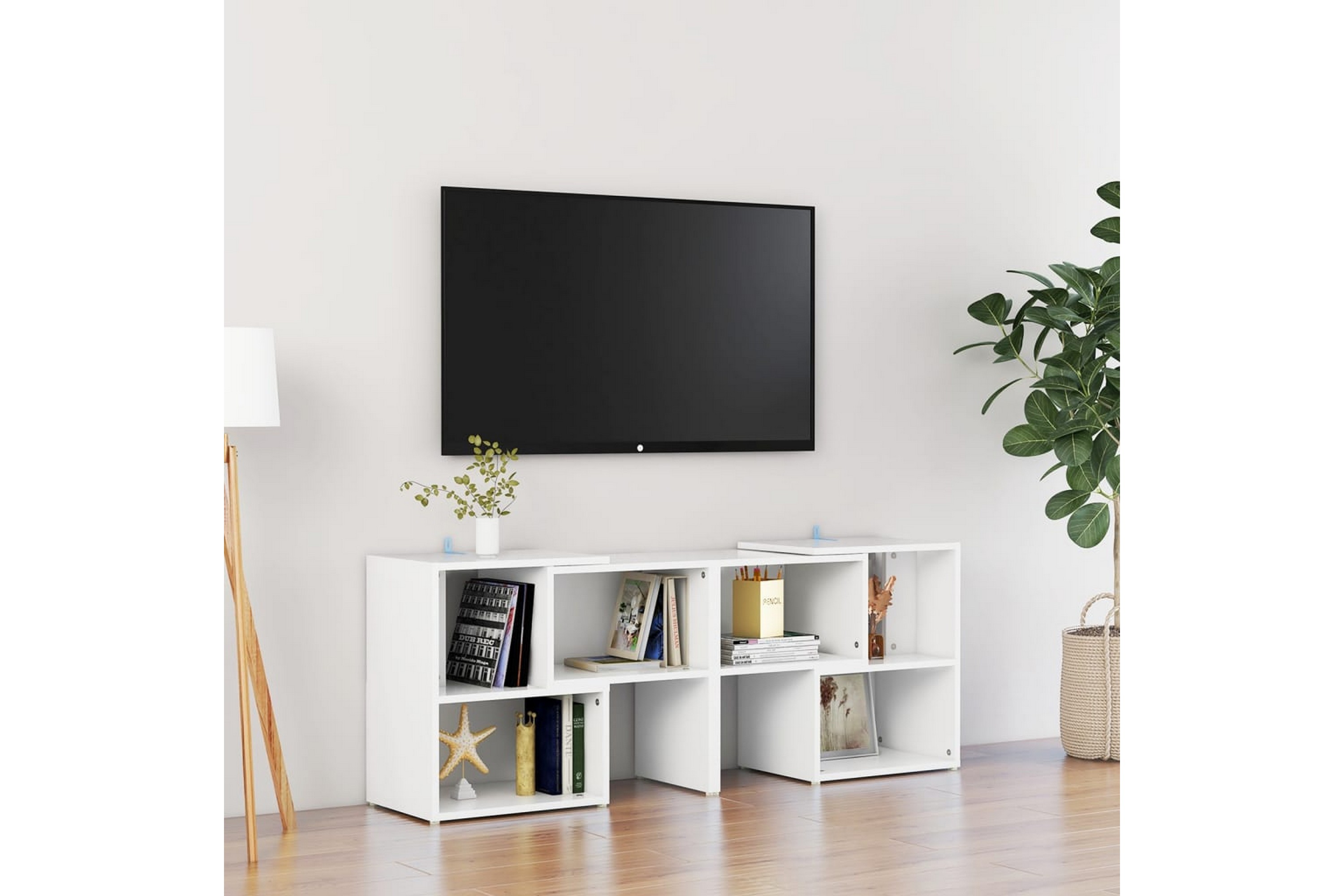 Be Basic TV-benk hvit 104x30x52 cm sponplate - Hvit