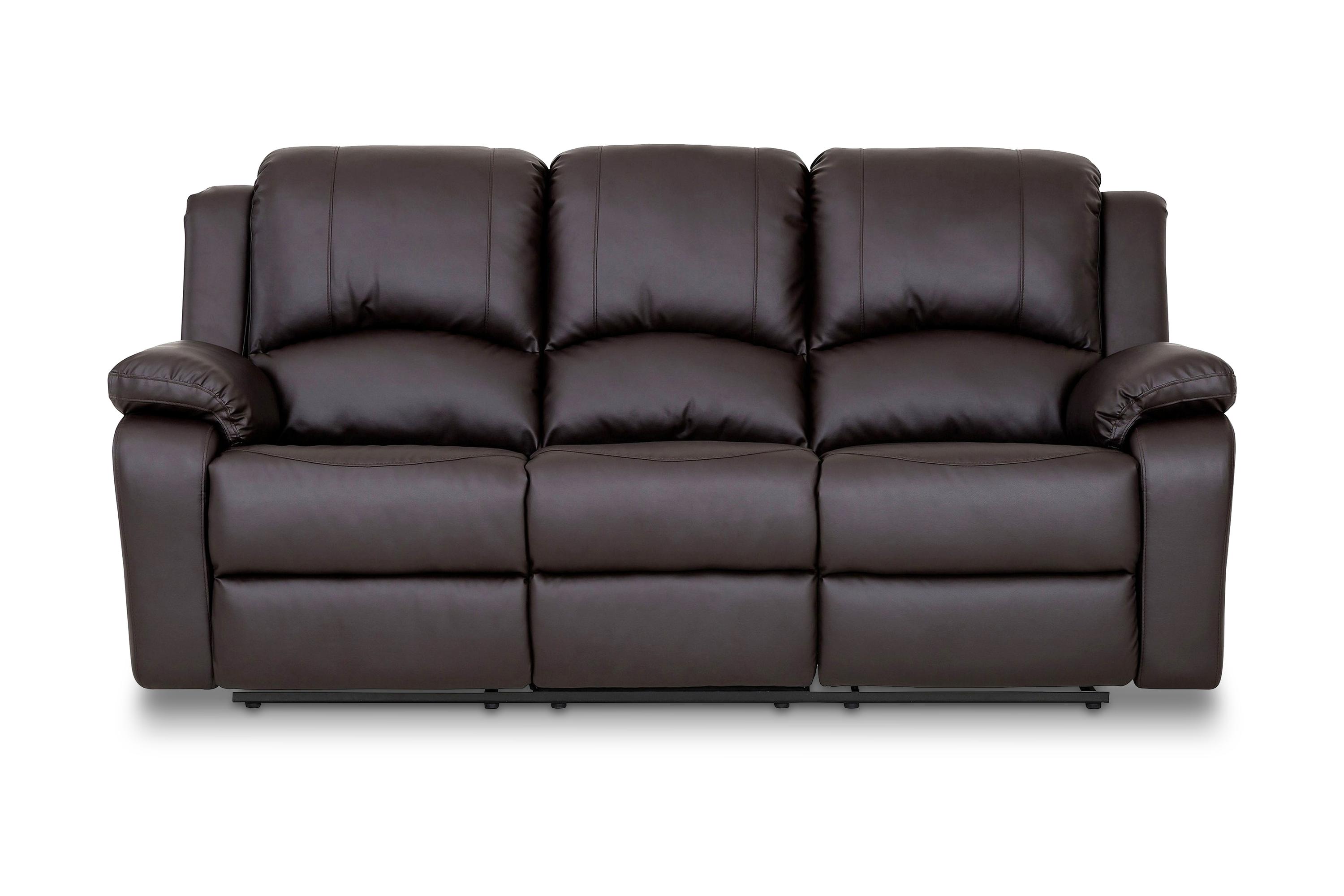 Reclinersofa Navarro 3-seter Kunstlær - Brun