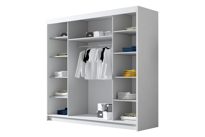 Dianna Garderobe med Speil 200x215 cm - Beige - Oppbevaring - Garderober & garderobesystem