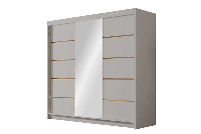 Dianna Garderobe med Speil 200x215 cm - Beige - Oppbevaring - Garderober & garderobesystem