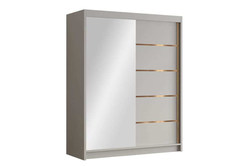 Emet Garderobe med Speil 150x200 cm - Beige - Oppbevaring - Garderober & garderobesystem