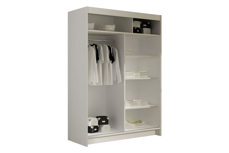 Estella Garderobe med Speil 120x200 cm - Beige - Oppbevaring - Garderober & garderobesystem