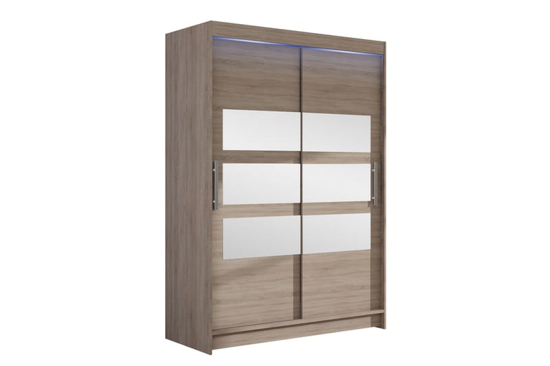 Estella Garderobe med Speil 120x200 cm - Beige - Oppbevaring - Garderober & garderobesystem