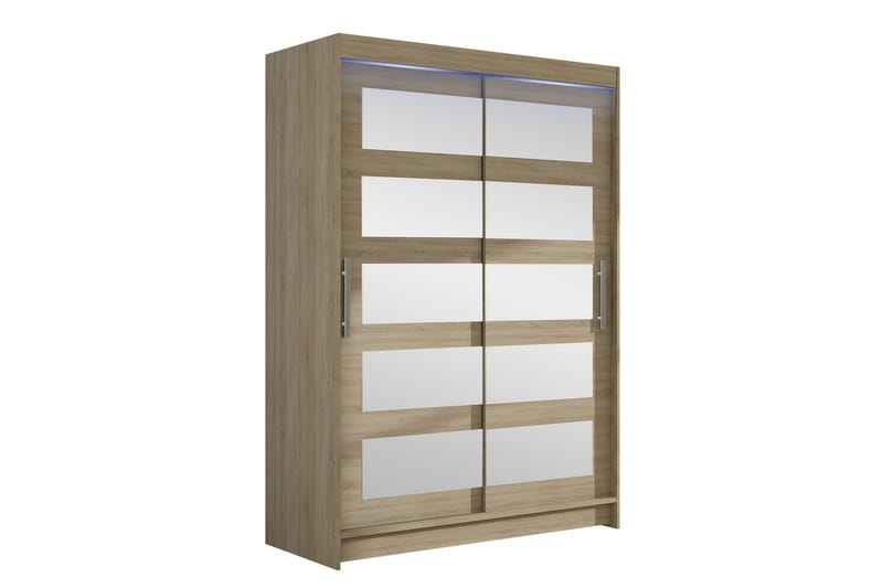 Estella Garderobe med Speil 120x200 cm - Beige - Oppbevaring - Garderober & garderobesystem