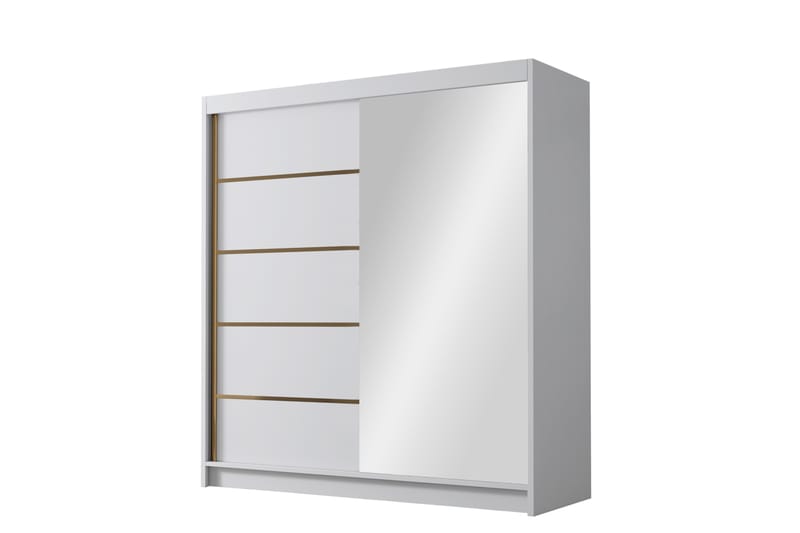 Garderobe med speil Bali 180x215 cm - Hvit - Oppbevaring - Garderober & garderobesystem