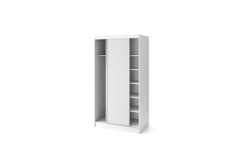 Garderobe med Speil Biancco 120x220 cm - Hvit - Oppbevaring - Garderober & garderobesystem