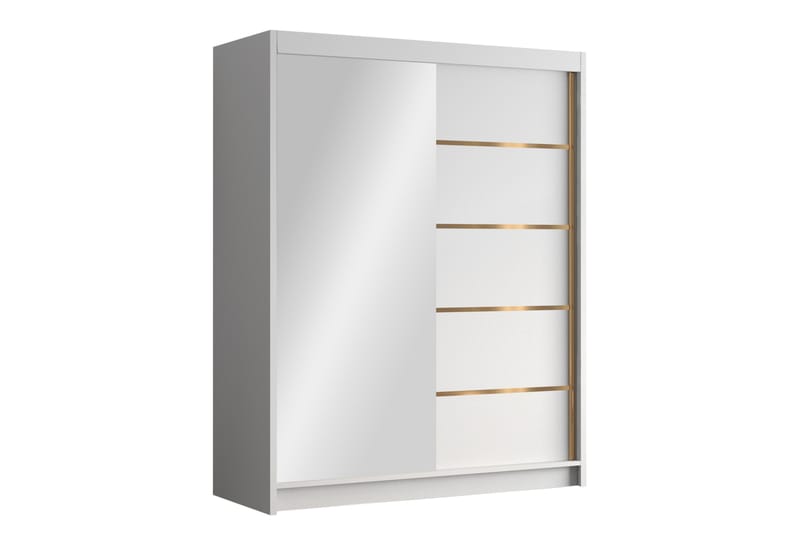 Garderobe med speil Emet 150x200 cm - Hvit - Oppbevaring - Garderober & garderobesystem