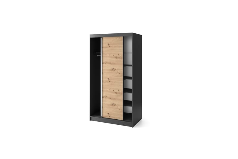 Garderobe med Speil Esville 120x220 cm - Brun - Oppbevaring - Garderober & garderobesystem