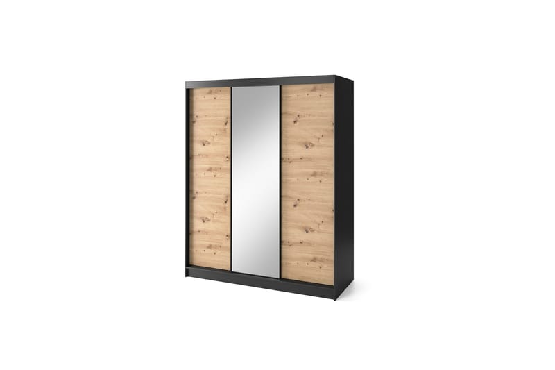 Garderobe med Speil Esville 120x220 cm - Brun - Oppbevaring - Garderober & garderobesystem