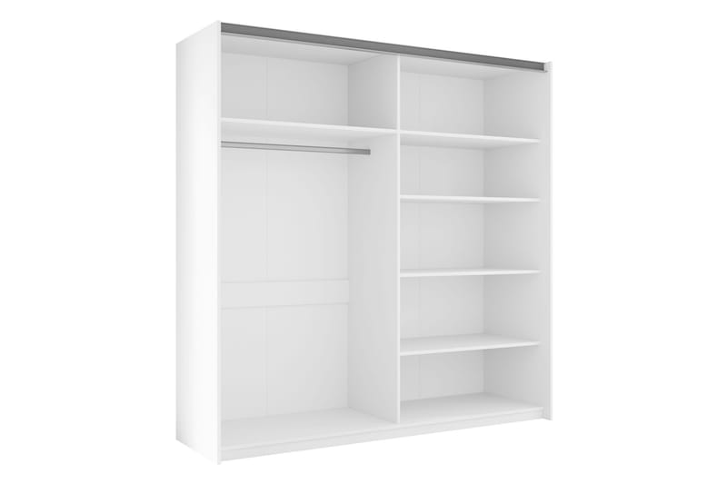 Garderobe med Speil Haparanda 200 cm - Hvit - Oppbevaring - Garderober & garderobesystem