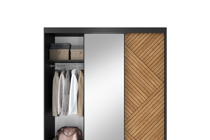 Garderobe med Speil Marrphy 120x220 cm - Brun - Oppbevaring - Garderober & garderobesystem