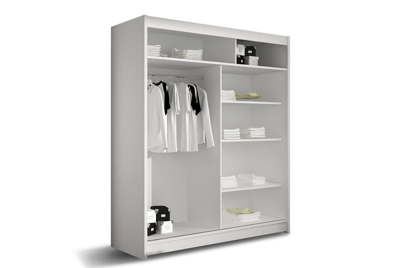 Garderobe med speil Maskbo 150x200 cm - Hvit - Oppbevaring - Garderober & garderobesystem