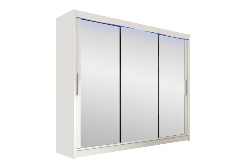 Garderobe med speil Sia 250x215 cm - Hvit - Oppbevaring - Garderober & garderobesystem