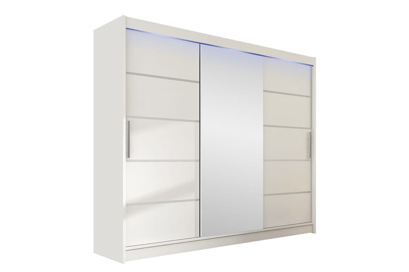 Garderobe med speil Sia 250x215 cm - Hvit - Oppbevaring - Garderober & garderobesystem