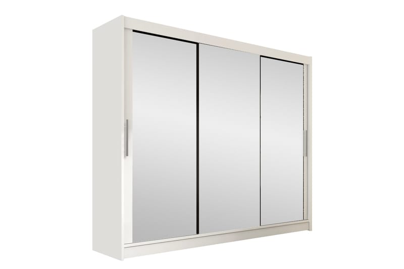 Garderobe med speil Sia 250x215 cm - Hvit - Oppbevaring - Garderober & garderobesystem