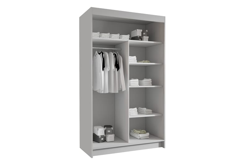 Garderobe med speil Veria 100x200 cm - Hvit - Oppbevaring - Garderober & garderobesystem