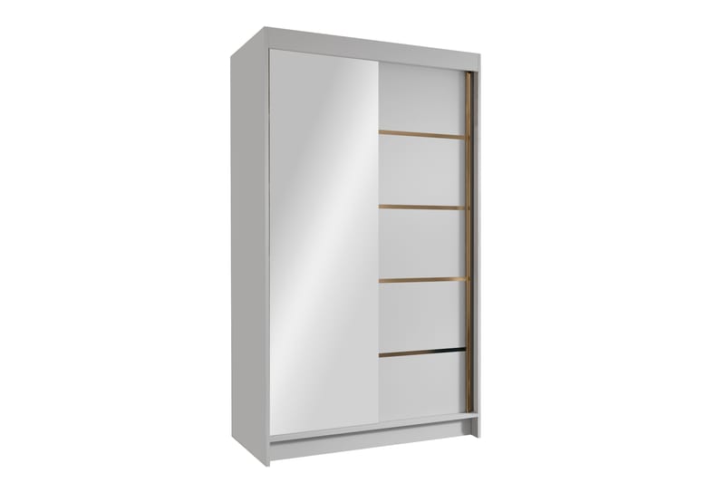 Garderobe med speil Veria 100x200 cm - Hvit - Oppbevaring - Garderober & garderobesystem