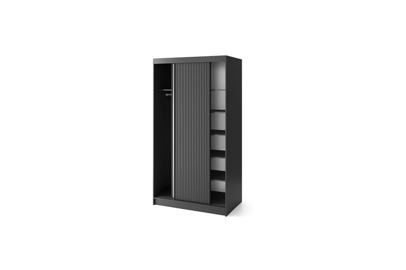 Garderobe med Speil Prescco 120x220 cm - Svart - Oppbevaring - Garderober & garderobesystem