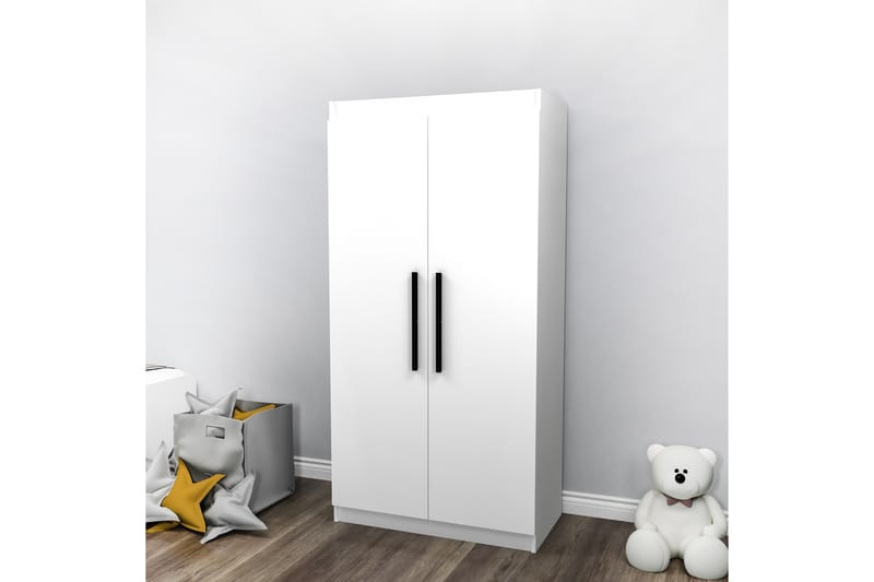 Akser Garderobe 90x180 cm - Hvit - Oppbevaring - Garderober & garderobesystem