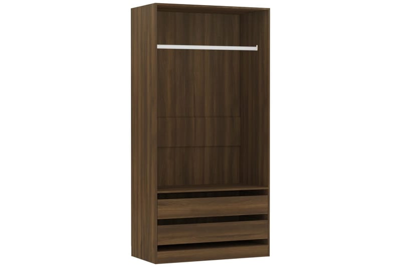 beBasic Garderobe brun eik 100x50x200 cm konstruert tre - Brun - Oppbevaring - Garderober & garderobesystem