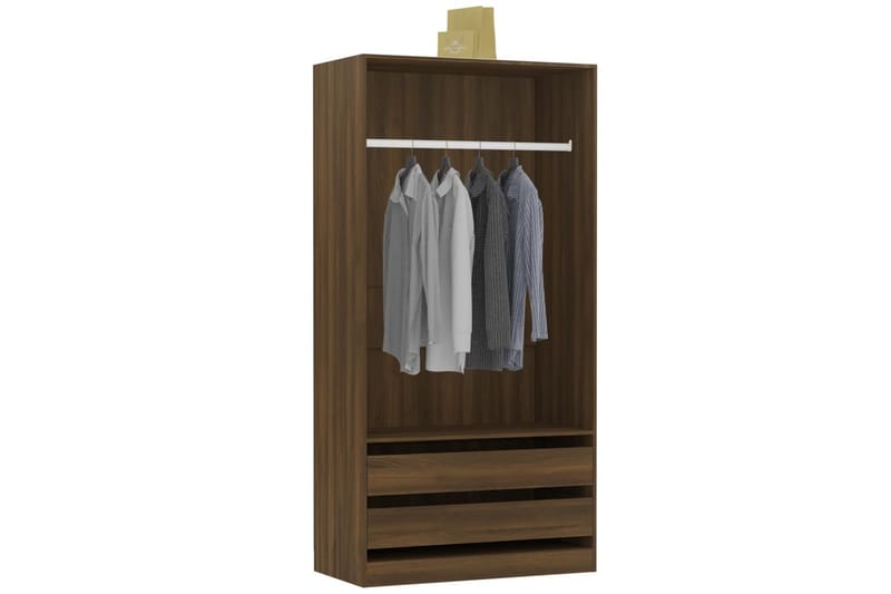 beBasic Garderobe brun eik 100x50x200 cm konstruert tre - Brun - Oppbevaring - Garderober & garderobesystem