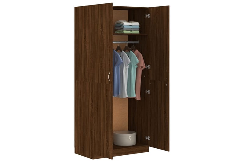 beBasic Garderobe brun eik 90x52x200 cm konstruert tre - Brun - Oppbevaring - Garderober & garderobesystem