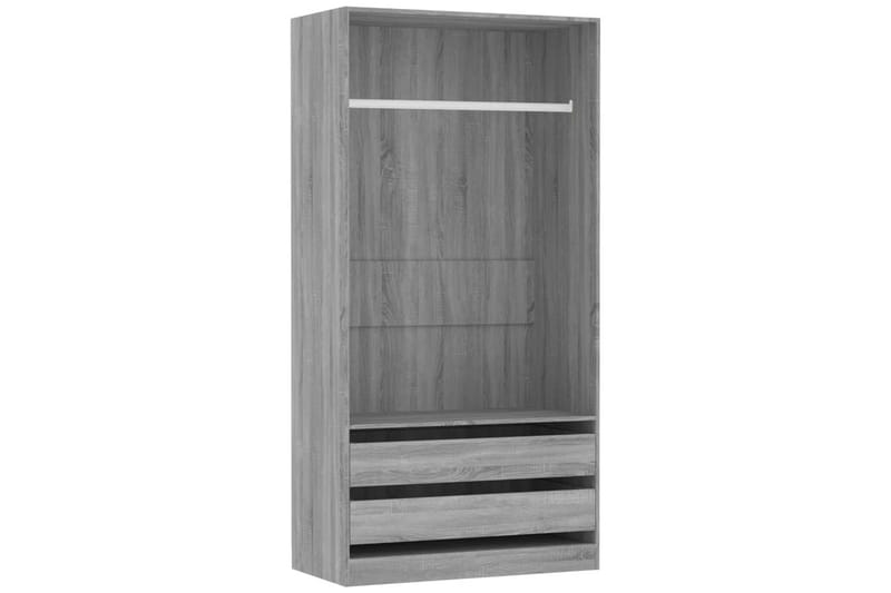 beBasic Garderobe grå sonoma 100x50x200 cm konstruert tre - GrÃ¥ - Oppbevaring - Garderober & garderobesystem