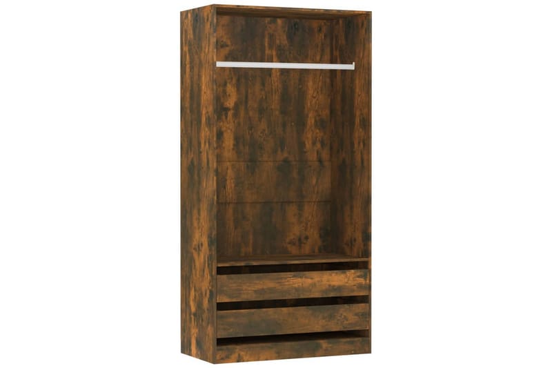 beBasic Garderobe røkt eik 100x50x200 cm konstruert tre - Brun - Oppbevaring - Garderober & garderobesystem