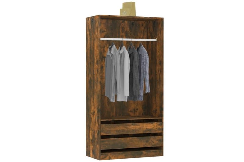 beBasic Garderobe røkt eik 100x50x200 cm konstruert tre - Brun - Oppbevaring - Garderober & garderobesystem