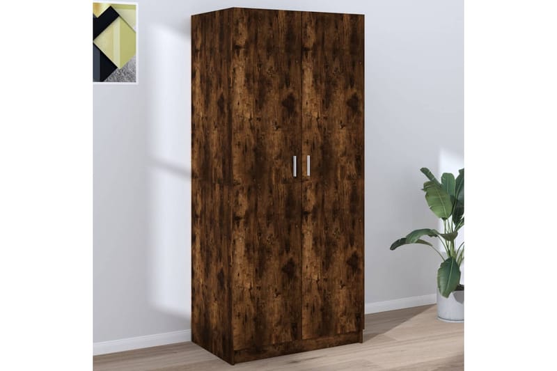 beBasic Garderobe røkt eik 80x52x180 cm konstruert tre - Brun - Oppbevaring - Garderober & garderobesystem