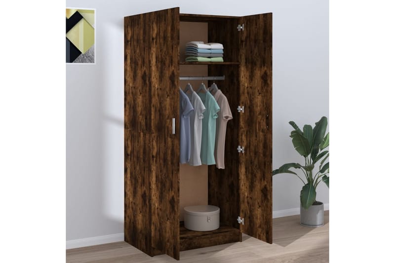 beBasic Garderobe røkt eik 80x52x180 cm konstruert tre - Brun - Oppbevaring - Garderober & garderobesystem