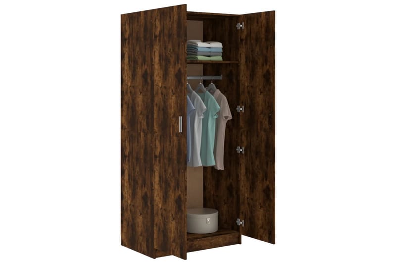 beBasic Garderobe røkt eik 80x52x180 cm konstruert tre - Brun - Oppbevaring - Garderober & garderobesystem