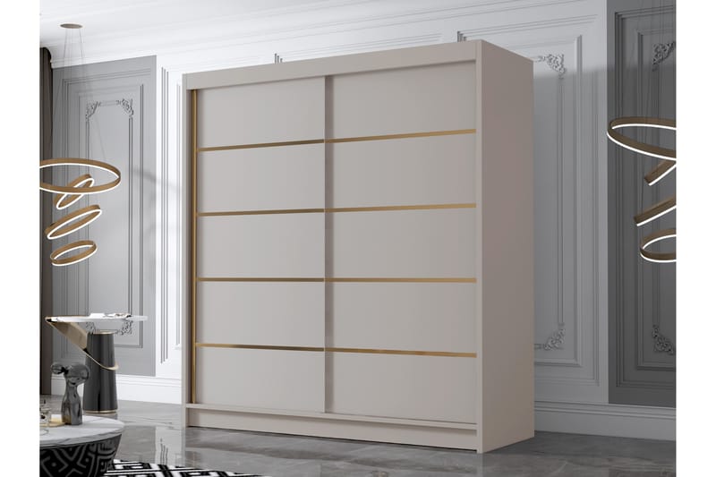 Chavez Garderobe 180x215 cm - Beige - Oppbevaring - Garderober & garderobesystem