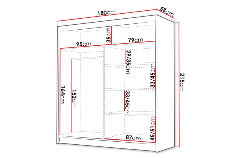 Chavez Garderobe 180x215 cm - Beige - Oppbevaring - Garderober & garderobesystem