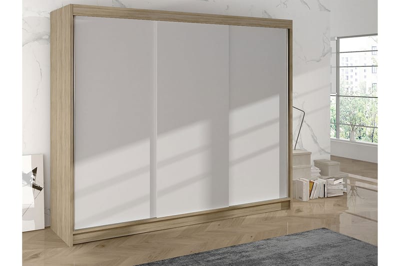 Cyria Garderobe 200x215 cm - Beige/Hvit - Oppbevaring - Garderober & garderobesystem