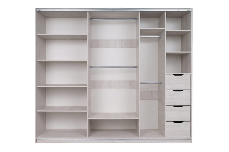 Denver Garderobe 250x68,5x215 cm - Brun / Hvit - Oppbevaring - Garderober & garderobesystem