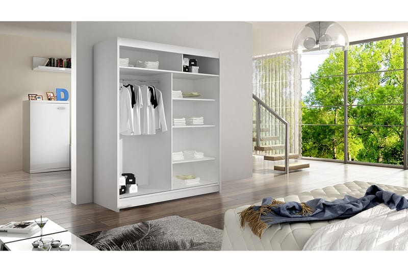 Garderobe + LED - Svart - Garderober & garderobesystem