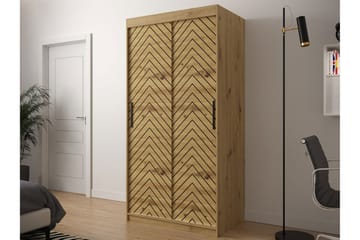 Garderobe 100 - Svart|Natur - Oppbevaring - Garderober & garderobesystem